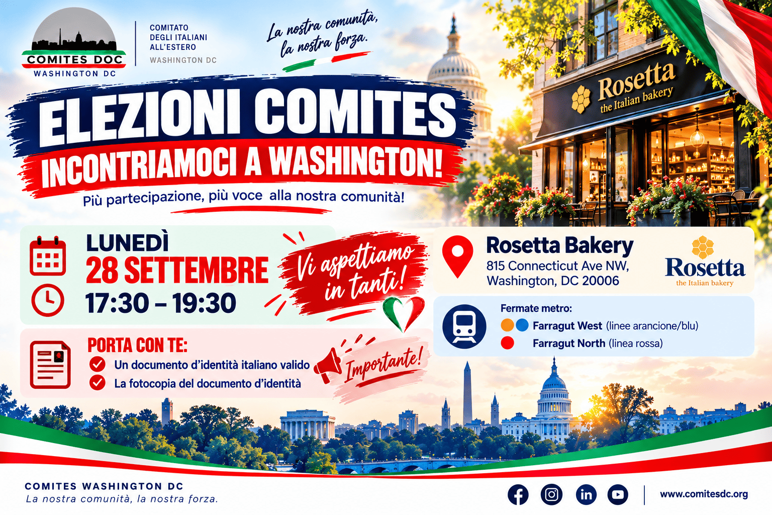 Elezioni COMITES 2026 a Washington: tutto quello che c’è da sapere